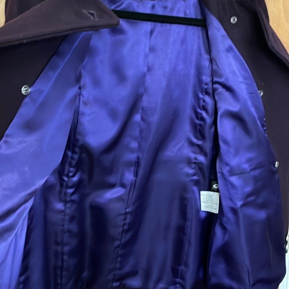 Kenneth Cole Double Breasted Coat, Deep Purple, Size 12 - Picture 9 of 9